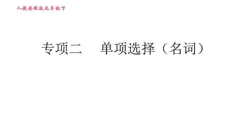 人教版九年级下册英语课件 期末专训 专项二 单项选择（名词）第1页