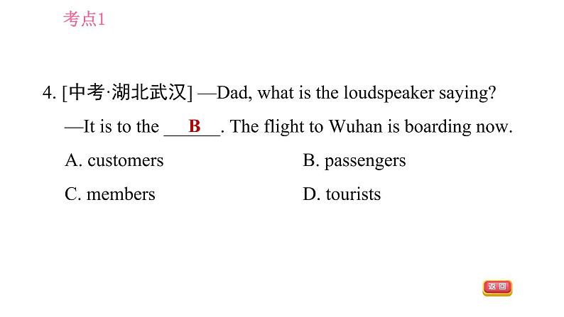 人教版九年级下册英语课件 期末专训 专项二 单项选择（名词）第7页