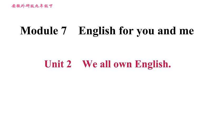 外研版九年级下册英语课件 Module 7 Unit 2 We all own English01