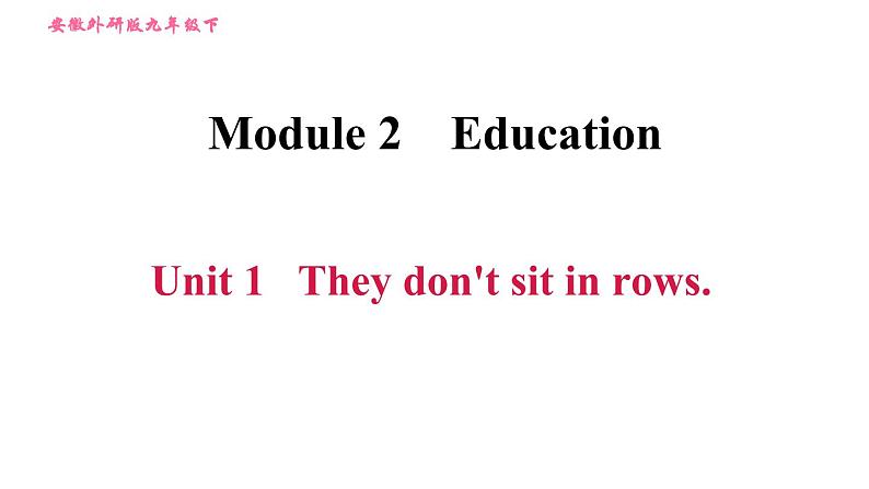 外研版九年级下册英语课件 Module 2 Unit 1 They don 't sit in rows第1页