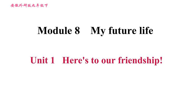 外研版九年级下册英语课件 Module 8 Unit 1 Here's to our friendship!01