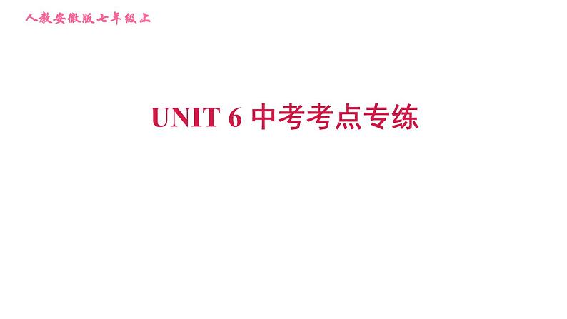 人教版七年级上册英语习题课件 Unit6 中考考点专练第1页