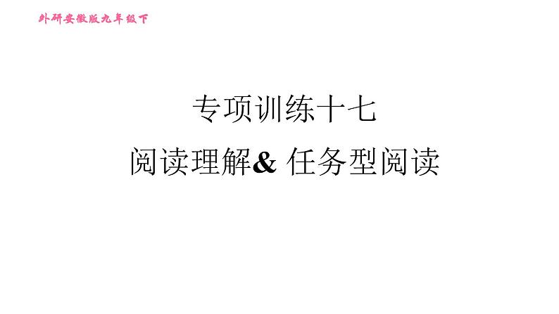 外研版九年级下册英语  中考专项训练 习题课件01