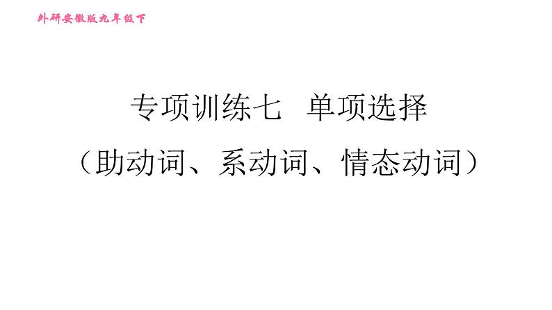 外研版九年级下册英语  中考专项训练 习题课件01