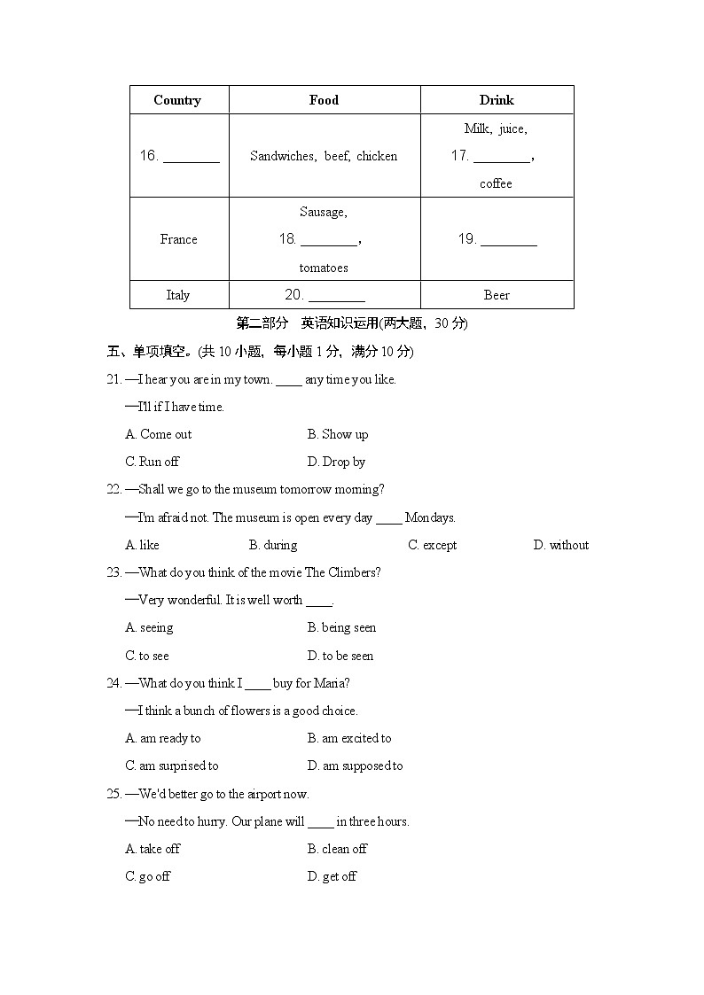 人教版九年级下册英语 UNIT 10 达标测试卷03