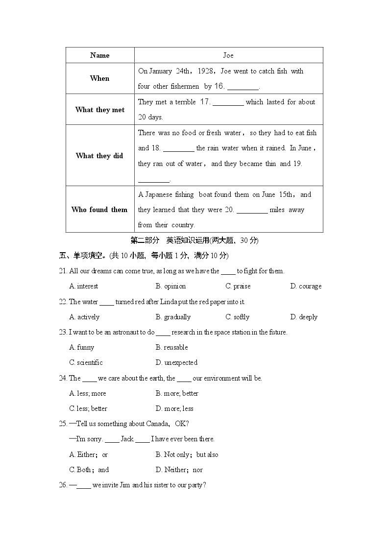人教版九年级下册英语 UNITS 10－14综合测试卷03