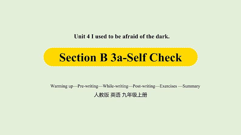 人教版 英语九年级（全册）Unit4第5课时Section B 3a-self check课件PPT第1页