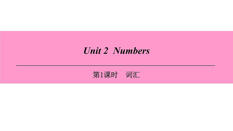 牛津深圳版(广州沈阳通用)八年级英语上册 Unit 2 Numbers第1课时 词汇 课件第1页