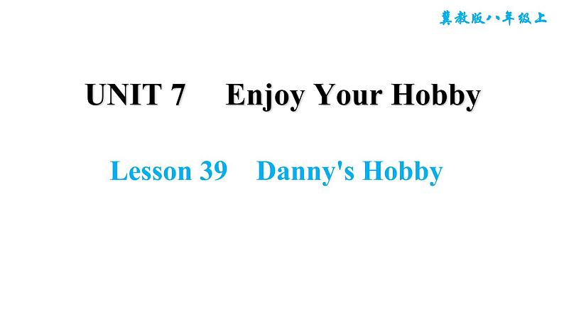 冀教版八年级上册英语习题课件 Unit7 Lesson 39　Danny's Hobby01