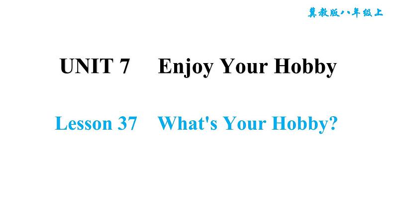 冀教版八年级上册英语习题课件 Unit7 Lesson 37　What's Your Hobby01