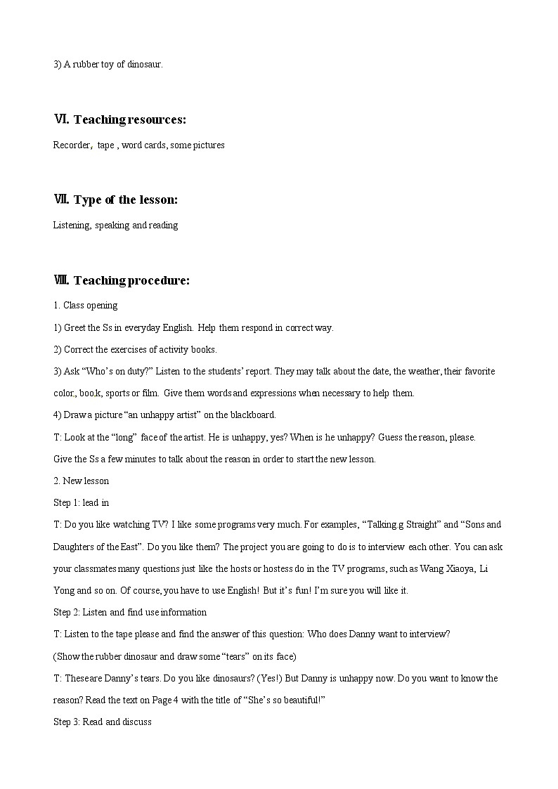 Unit 1 Lesson 3 Getting to Know You! 教案第2页