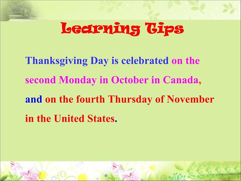 冀教版八年级英语上册 Unit 3 Lesson 16- Happy Thanksgiving!-资源套餐【教学设计+课件+习题+素材】05