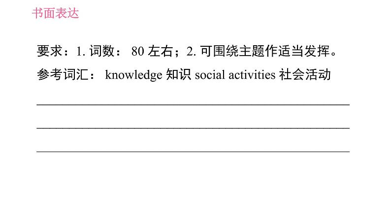 人教版八年级上册英语习题课件 期末专项训练 专项七　书面表达第8页