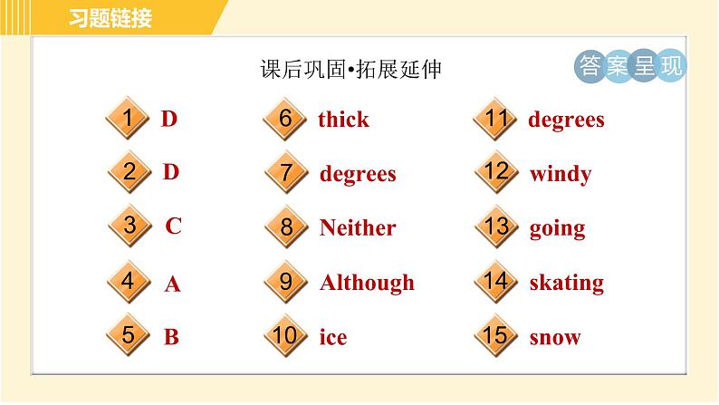 外研版八年级上册英语习题课件 Module10 Unit104