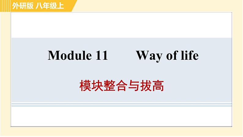 外研版八年级上册英语习题课件 Module11 模块整合与拔高01