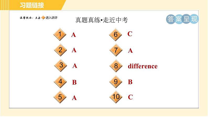 外研版八年级上册英语习题课件 Module11 模块整合与拔高02