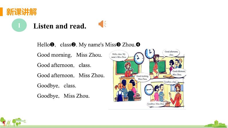 外研版英语七年级上册 SM1 My teacher and my friends  Unit 1 Good Morning, Miss Zhou PPT课件04