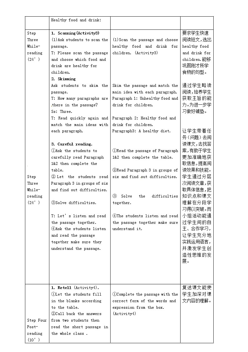 七年级英语上册 Module 4 Unit 2 Is your food and drink healthy教案 （新版）外研版第2页