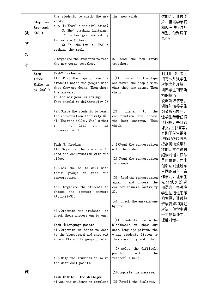 七年级英语上册 Module 10 Unit 1 Are you getting ready for Spring Festival教案 （新版）外研版02