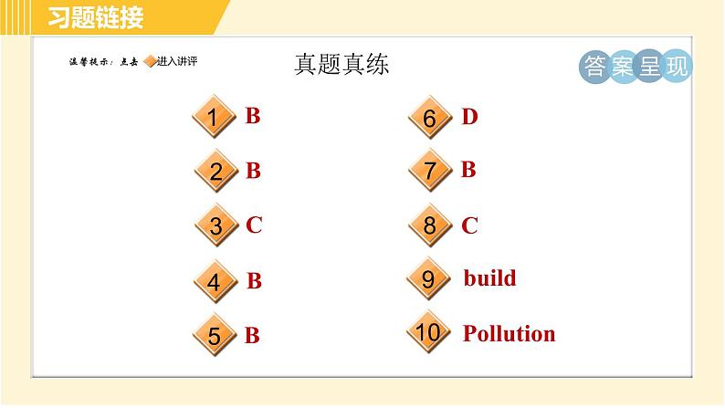 人教版八年级上册英语习题课件 Unit7 单元整合与拔高02