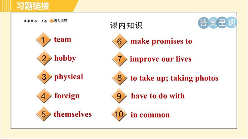 人教版八年级上册英语习题课件 Unit6 Period 3 Section B (1a－2e)第2页