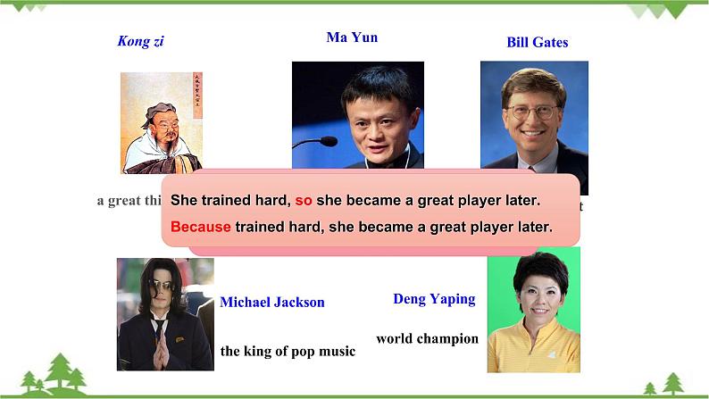 3.1 Unit 1 She trained hard,so she became a great player later-外研版九年级英语上册  同步教学课件第3页