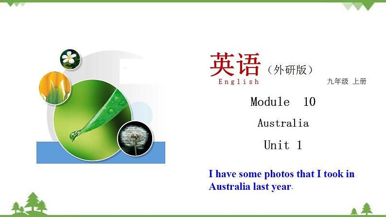 10.1 Unit 1 I have some photos that I took in Australia last year-外研版九年级英语上册  同步教学课件01