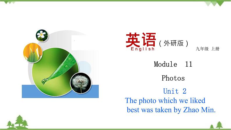 11.2 Unit 2 The photo which we liked best wastaken by Zhao Min-外研版九年级英语上册  同步教学课件01