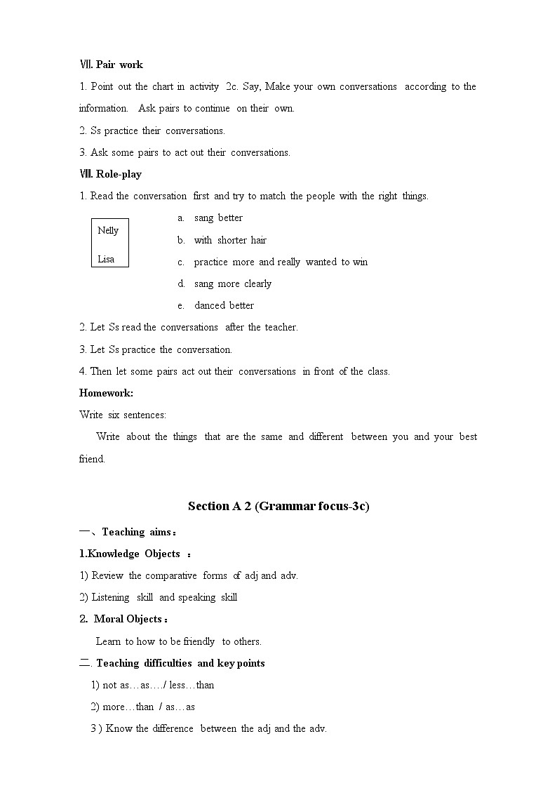 人教新目标英语八年级上册Unit-3全单元教案03