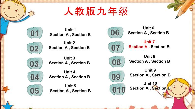 人教新目标版英语九年级Unit7 SectionA词汇精讲 课件02