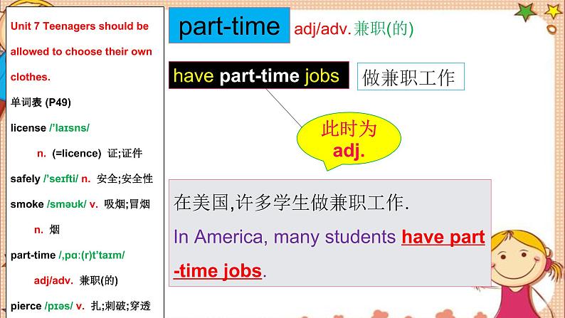 人教新目标版英语九年级Unit7 SectionA词汇精讲 课件08