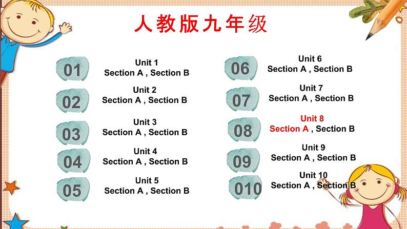 人教新目标版英语九年级Unit8 SectionA词汇精讲 课件02