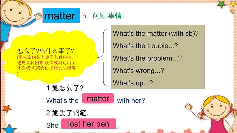 人教版八下Unit 1 What’s the matter?SectionA词汇精讲 课件04