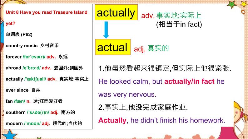 人教版八下Unit 8 Have you read Treasure Island yet？ SectionB词汇精讲 课件07