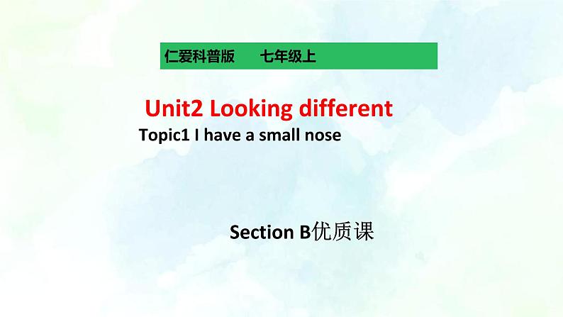 Unit2 Looking different Topic1 I have a small nose SectionB第1页