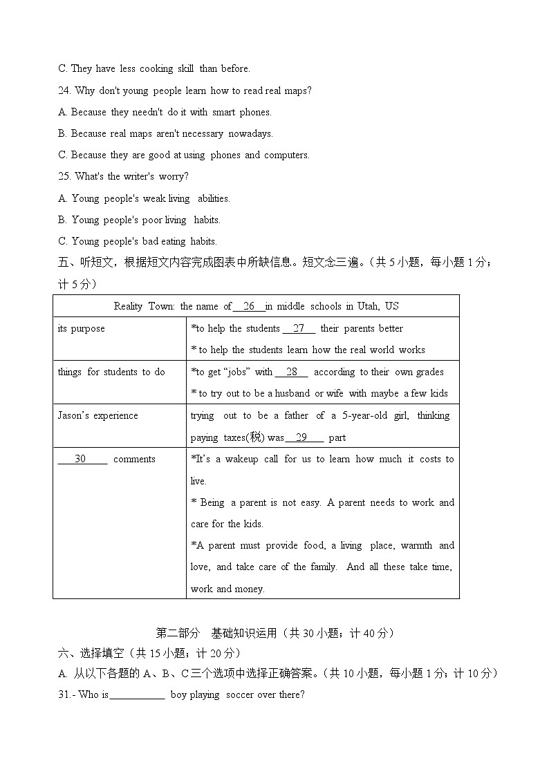 2018年四川省成都市中考英语试题及答案03
