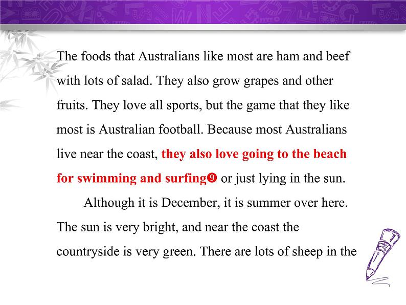 Module 10 Australia. Unit 2 The game that they like most is Australian football.课件08