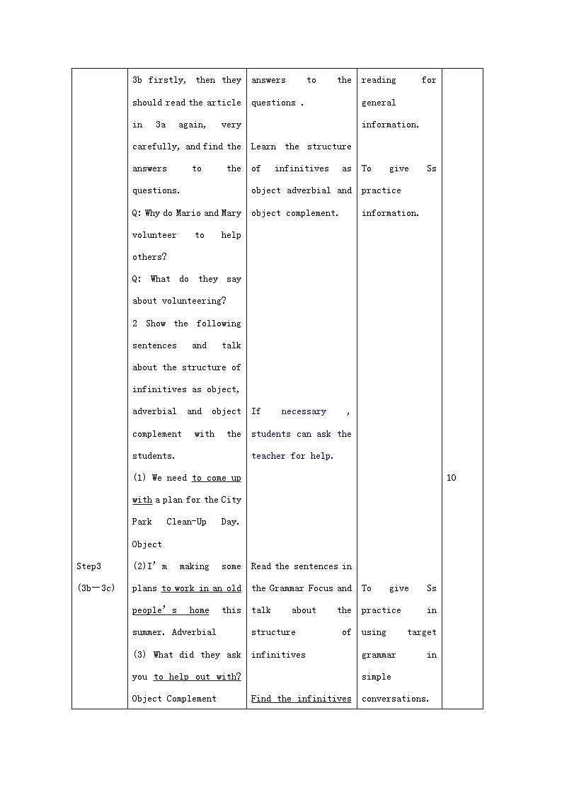 Unit 2 I’ll help to clean up the city parks.(5课时表格式教案)02
