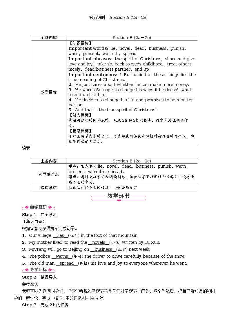 Unit 2　I think that mooncakes are delicious!全单元教案（表格式5课时）01