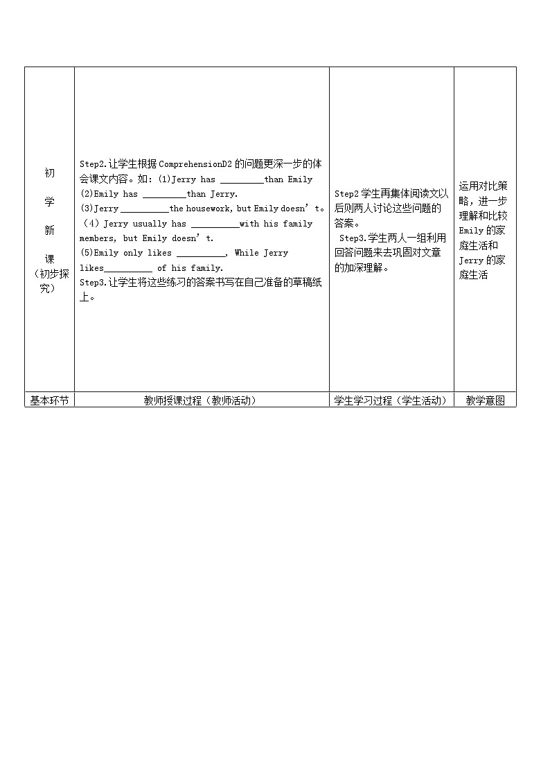 Module 2 Ideas and viewpoints .Unit 3 Family life.单元教案(6课时)02