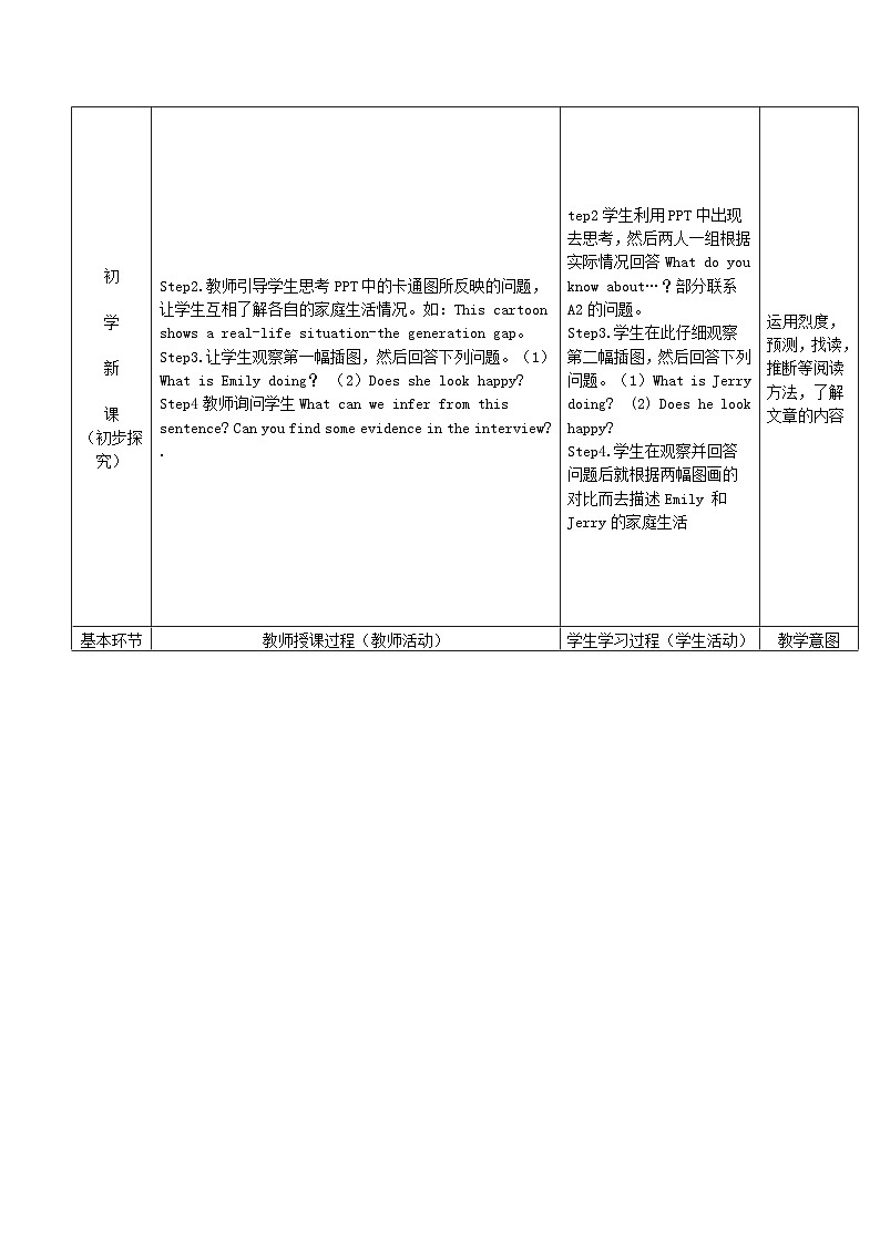 Module 2 Ideas and viewpoints .Unit 3 Family life.单元教案(6课时)02