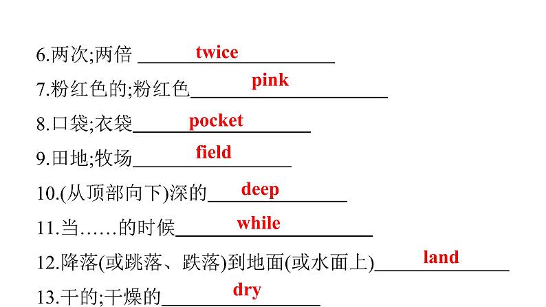 广东中考高分突破英语课件（外研版）教材梳理默写本-外研版第七节　八年级(上)Module 7~Module 9第4页