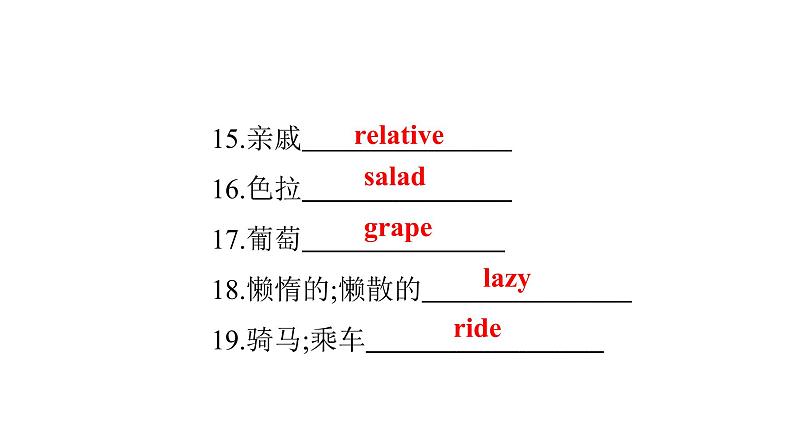 广东中考高分突破英语课件（外研版）教材梳理默写本-外研版第十八节　九年级(上)Module 10~Module 1206