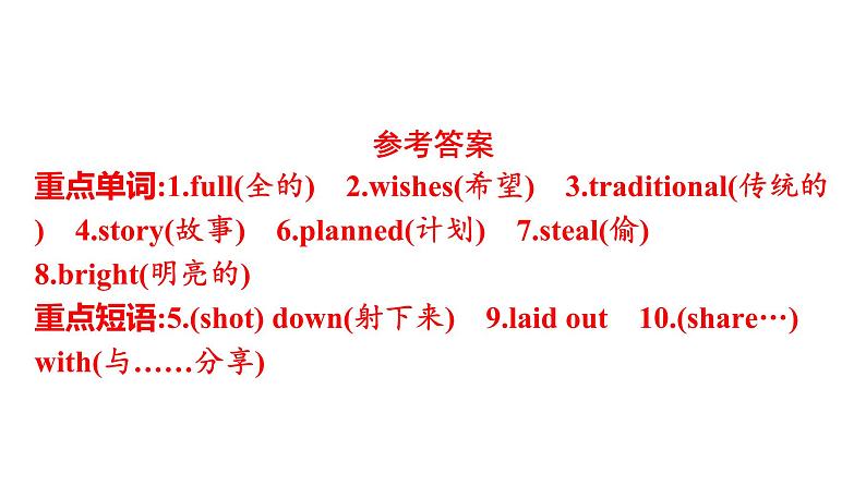 最新中考英语课件话题九 节假日活动08