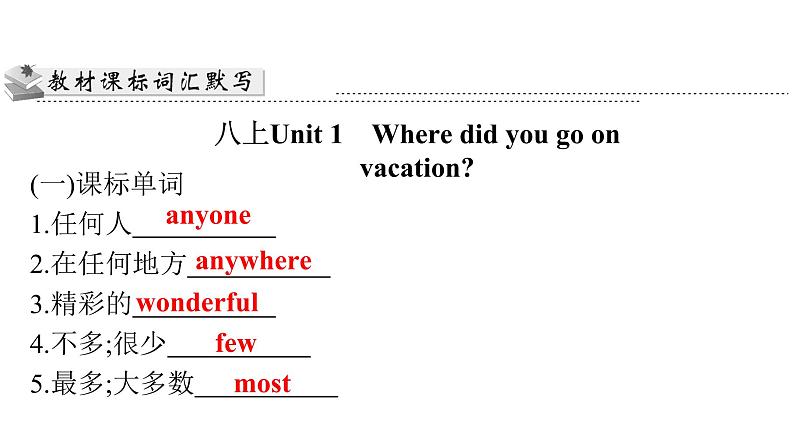 最新中考复习英语课件第五节　八年级(上)Unit 1~Unit 2第3页