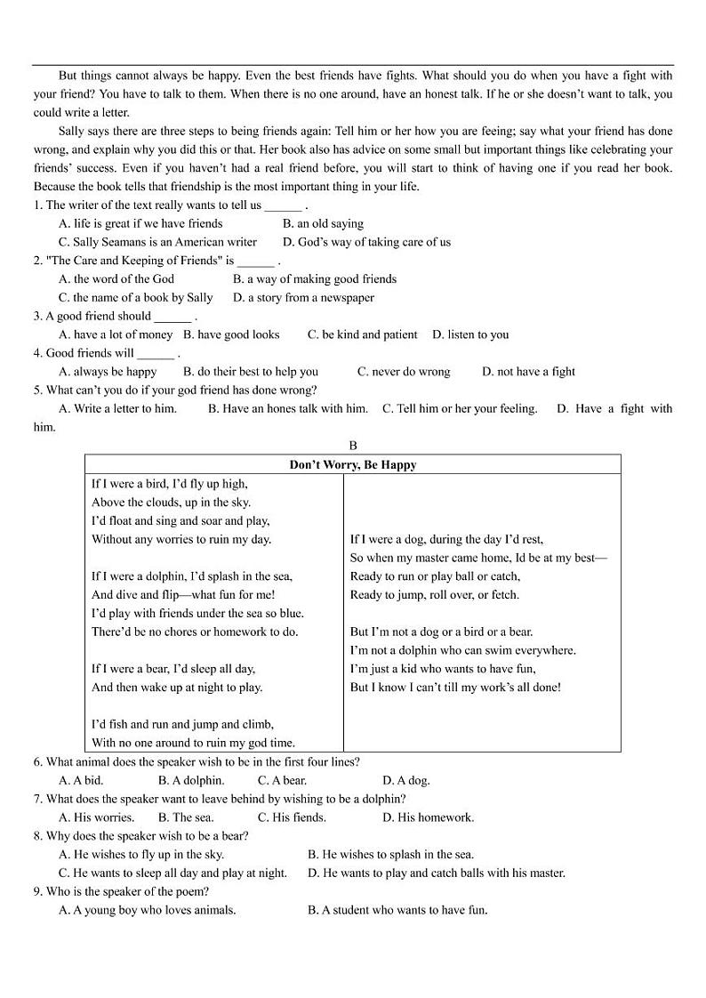 2020八年级英语上册Unit7Seasons单元检测卷pdf含解析新版牛津版第3页
