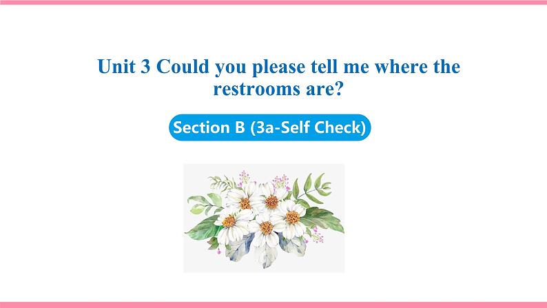 Unit 3 Could you please tell me where the Section B (3a-Self Check) 课件 2021-2022学年人教新目标九年级上册第1页