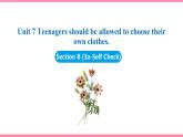 Unit 7 Teenagers should be allowed to choose their own clothes Section B (3a-Self Check)（课件+教案） 2021-2022学年人教新目标英语九年级上册