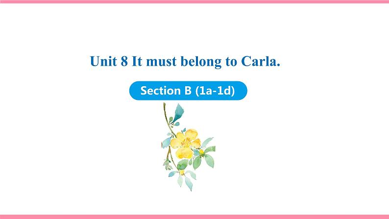 Unit 8 It must belong to Carla Section B (1a-1d)（课件+教案） 2021-2022学年人教新目标英语九年级上册01