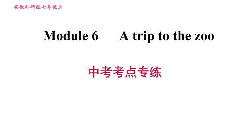 外研版七年级上册英语习题课件 Module6 中考考点专练第1页